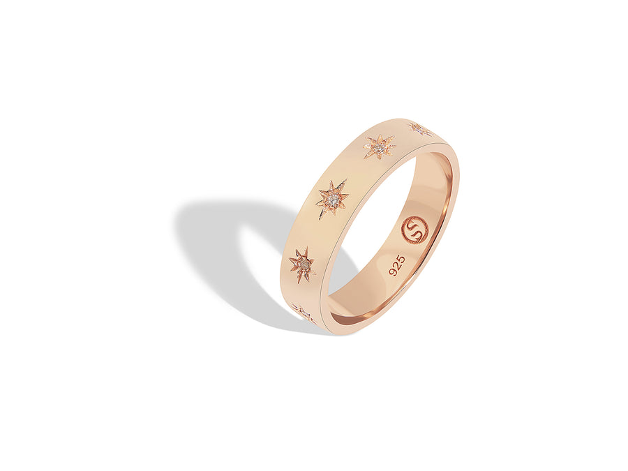 Ara - Starburst embedded diamond ring
